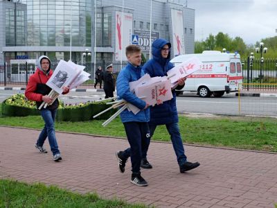 Подготовка к акции "Бессмертный полк" в Люберцах. Фото: facebook.com/varfolomeev