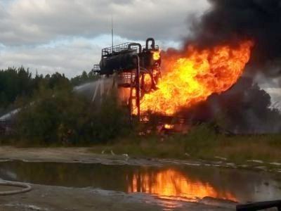 Пожар на нефтепроводе. Фото: СКР
